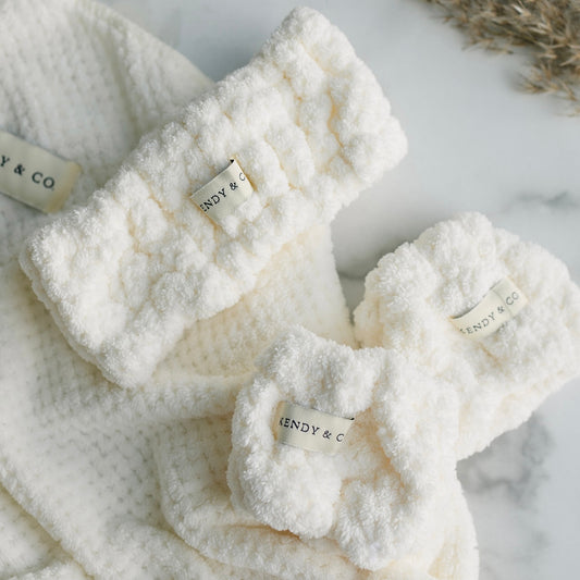 Bundle - Quick-Dry Hair Towel, Spa Headband & Wristband